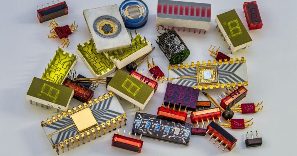 An assortment of electronic parts
