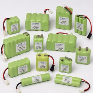The different configurations of NiMH battery packs sold by Summit Electronics.