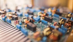 electronic components that make up a motherboard.