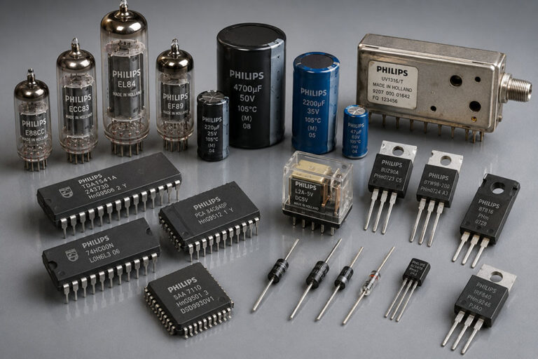 Various Philips legacy electronic components sold by Summit Electronics.